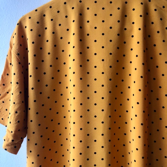 Vintage Rare Button Dwn Yellow Pockets PolkaDot T - Picture 8 of 8